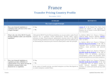 Transfer Pricing Country Profile- France - OECD