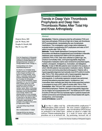 Research Article Trends In Deep Vein Thrombosis . - Bangkok Health