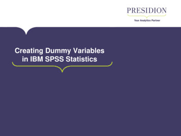 Creating Dummy Variables In IBM SPSS Statistics