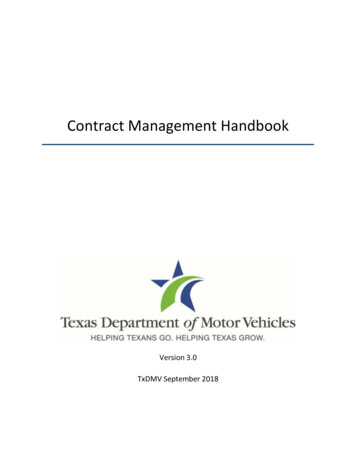Contract Manual Handbook - TxDMV