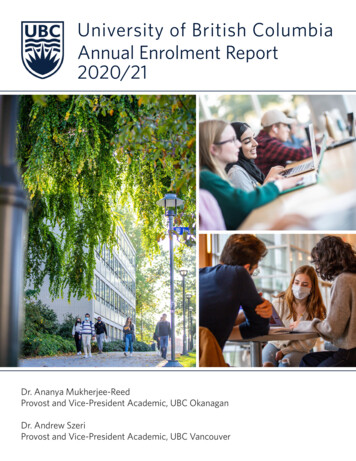 UBC Enrolment Report 2020/21