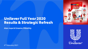 Unilever Full Year 2020 Results & Strategic Refresh