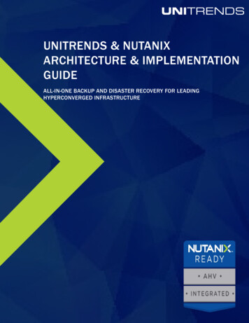 Unitrends & Nutanix Architecture & Implementation Guide