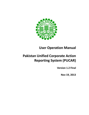 Pakistan Unified Corporate Action Reporting System (PUCAR)