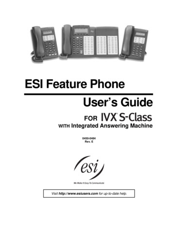 ESI Feature Phone User’s Guide - Reliant Communications