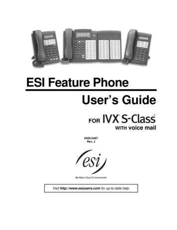 ESI Feature Phone User’s Guide - Reliant 