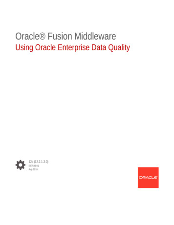 Using Oracle Enterprise Data Quality