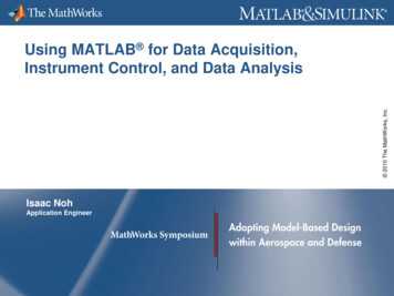 Using MATLAB For Data Acquisition, Instrument Control, 