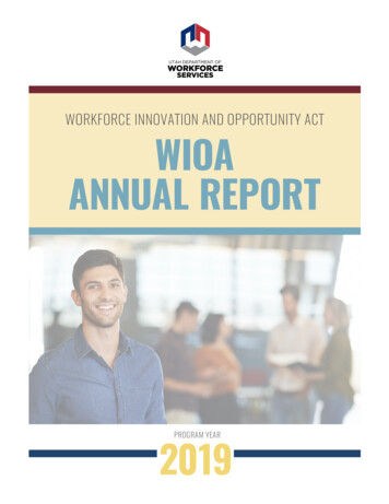 Workforce Innovation And Opportunity Act Wioa Annual Report