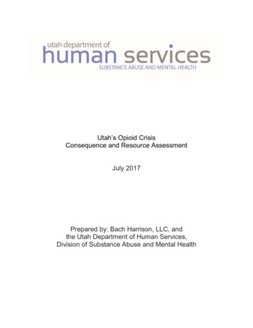 Utah's Opioid Crisis Consequence And Resource Assessment July 2017 .