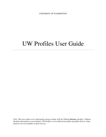 UW Profiles Workshop User Guide