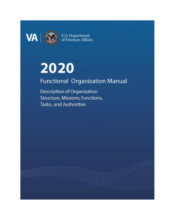 Functional Organization Manual - Veterans Affairs