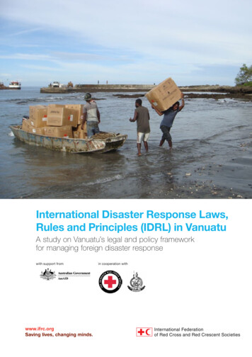 International Disaster Response Laws, Rules And . - HumanitarianResponse