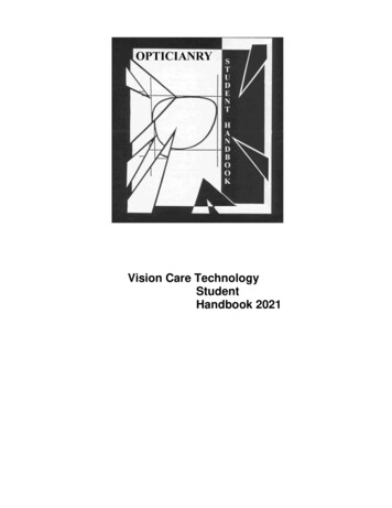 Vision Care Technology Student Handbook 2021