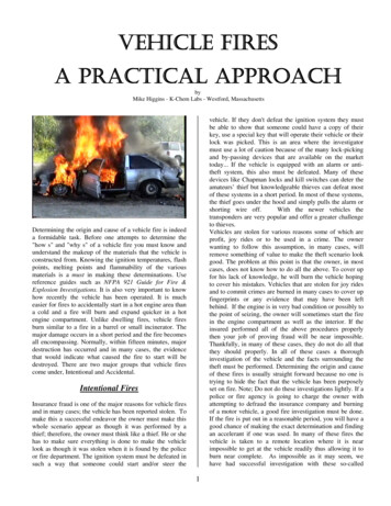 VEHICLE FIRES A PRACTICAL APPROACH
