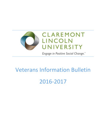 Veterans Information Bulletin 2016-2017 - Claremont Lincoln