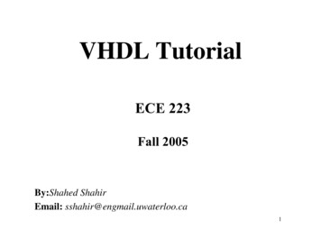 VHDL Tutorial 3 - Ece.uwaterloo.ca
