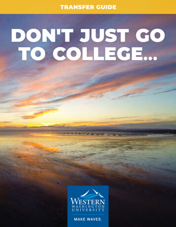 DON'T JUST GO TO COLLEGE - Admissions
