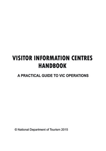 VISITOR INFORMATION CENTRES HANDBOOK - Department Of Tourism