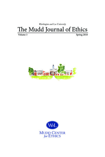 The Mudd Journal Of Ethics - Washington And Lee University