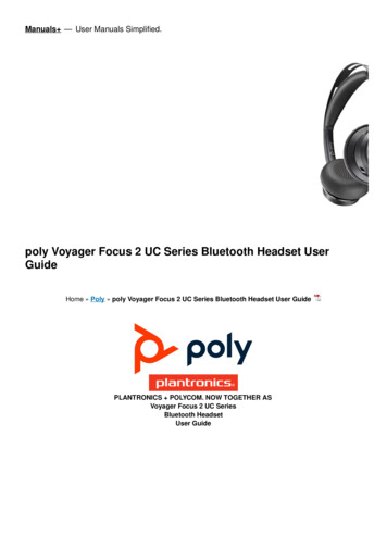 Poly Voyager Focus 2 UC Series Bluetooth Headset User Guide - Manuals 
