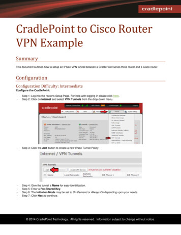 CradlePoint To Cisco Router VPN Example