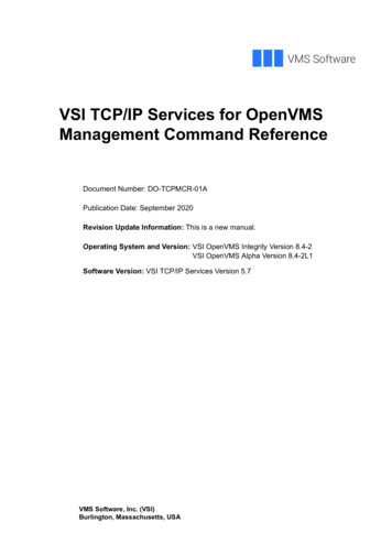 VSI TCP/IP Services For OpenVMS Management Command 