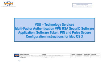 VSU Technology Services Multi-Factor Authentication VPN RSA SecurID .