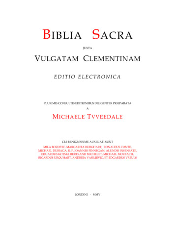 BIBLIA SACRA - The Clementine Vulgate Project