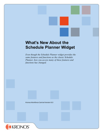 What's New About The Schedule Planner Widget