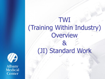 TWI (Training Within Industry) Overview (JI) Standard Work