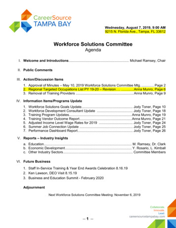 Workforce Solutions Committee Agenda - CareerSource Tampa Bay