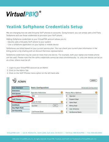 Yealink Softphone Credentials Setup - VirtualPBX