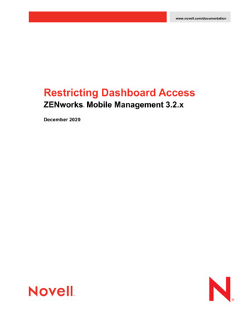 Restricting Dashboard Access - Novell