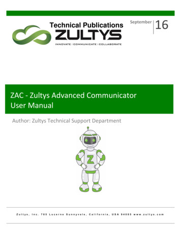Fall 08 User Manual - Zultys