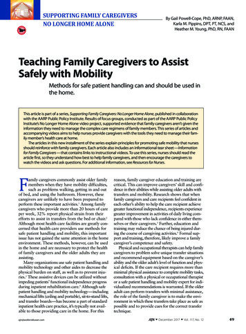Teaching Family Caregivers To Assist Safely With Mobility