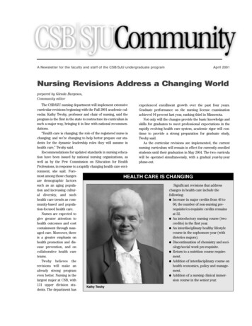 Nursing Revisions Address A Changing World - Csbsju.edu