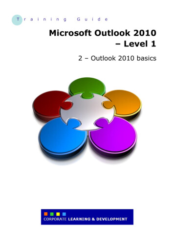 Microsoft Outlook 2010 Level 1 - Westsussex.gov.uk