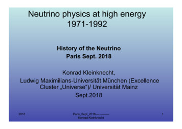 Neutrino Physics At High Energy 1971-1992
