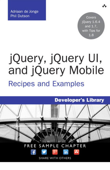 JQuery, JQuery UI, And JQuery Mobile: Recipes And Examples