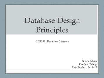 Database Design Principles - Gordon College