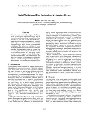Social Media-based User Embedding: A Literature Review