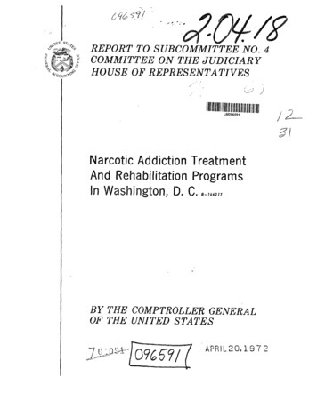 Narcotic Addiction Treatment Tion Programs - Archive