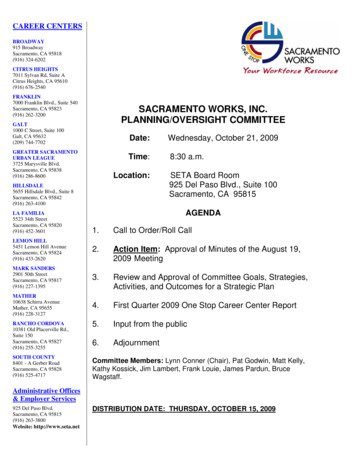 Broadway Franklin Sacramento Works, Inc. Planning/Oversight Committee Galt