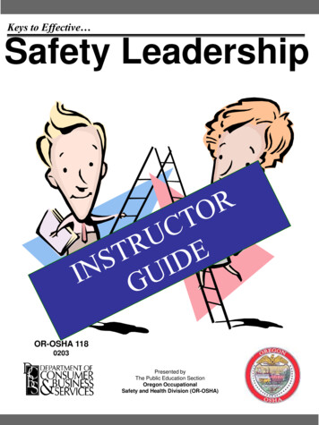 Keys To Effective Safety Leadership - Oregon