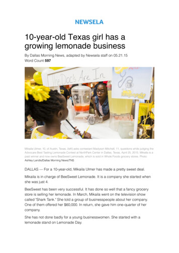 10-year-old Texas Girl Has A Growing Lemonade Business