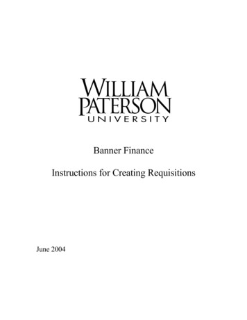 Banner Finance Instructions For Creating Requisitions