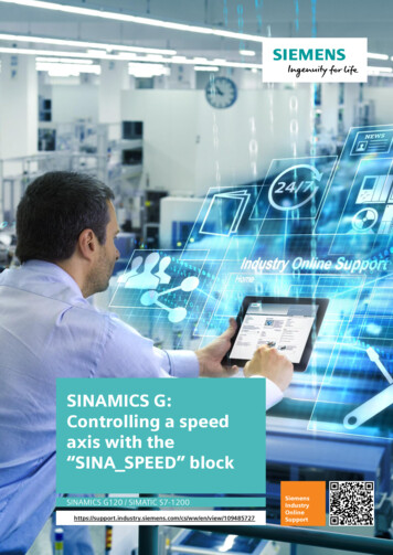 SINAMICS G: Controlling A Speed Axis With The - Siemens