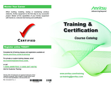 Training & Cerification Course Catalog