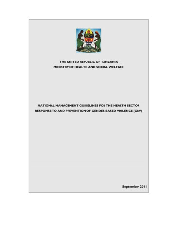 National Management Guidelines For The Health Sector Response To And .